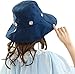Bienvenu Women Wide Large Brim Floppy Foldable Roll up UPF 50+ Beach Sun Hat,Navy