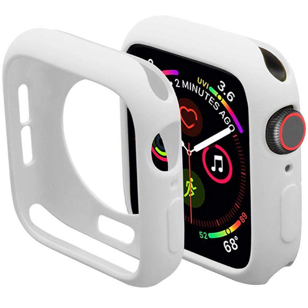 Miimall Compatible with Apple Watch 40mm Series 6/SE/5/4, Soft TPU Case Cover for Apple Watch Series 4/5 White — image 1