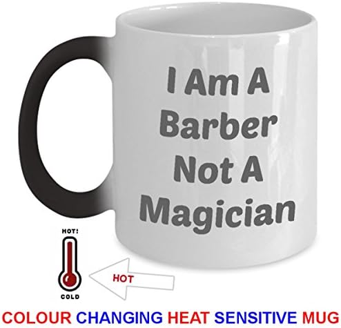 Barber Mug Funny Coffee Cup Is Great Gift For Your Shaving or Hair Styling Expert! Any Hairstylist or Hairdresser will Love this Color Changing Heat Sensitive Magic Mug in their Shop!