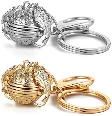 2PCS Expanding Photo Pendant Keychains 4 Photos Locket Key Chain Angel Wing Pendant Memorial Gifts for Him/Her Birthday