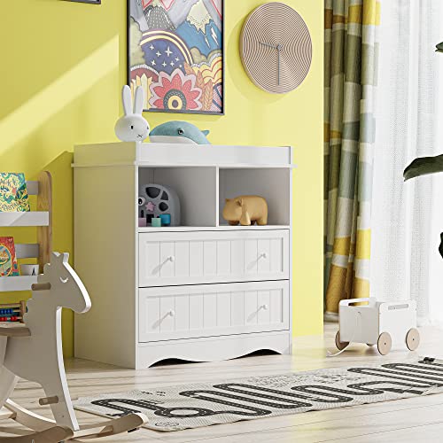 Cozy Castle Diaper Changing Table Dresser, Baby Dressers for Nursery