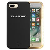 Clearon Selfie Light Case for iPhone 7 & iPhone 8 - LED Illuminated Light Up Cover - luminous Adjustable / Dimmable Flash Cell Phone Case - Rechargeable - (Black)