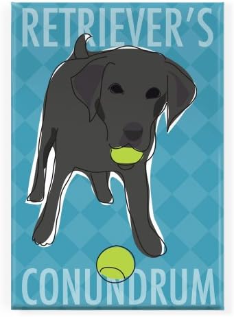 Pop Doggie Retrievers Conundrum Black Lab Labrador Retriever Fridge Magnet