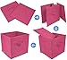 Greenco Foldable Storage Cubes, 6 pcs (Pink) | Closet Organizer Storage Basket/Box/Bin/Shelf | Cube Storage Organizer | Collapsible Storage Bins Boxes | Non-woven Cloth Fabric Bin Drawers/Baskets