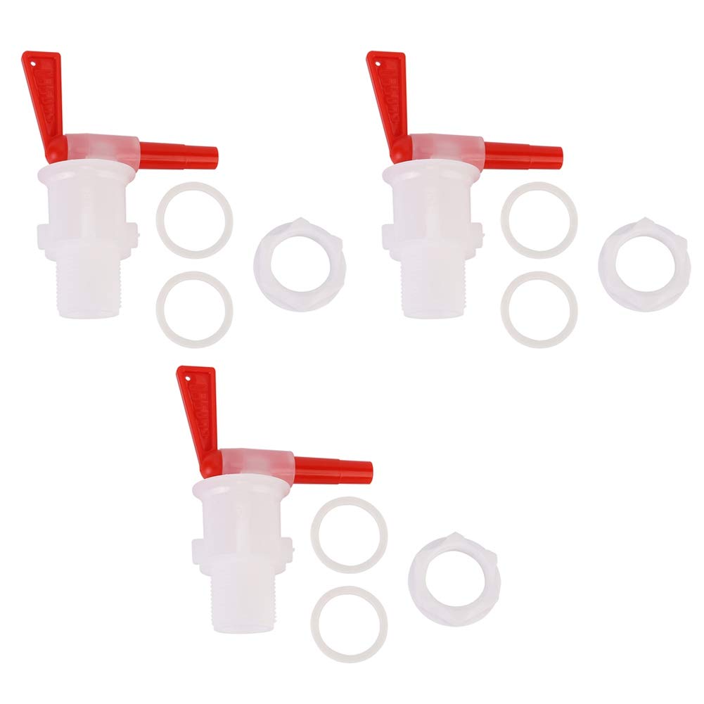 3Pcs Household Brewing Beer Bottling Bucket Plastic Red Spigot Replacement Beer Tap Beer Dispenser