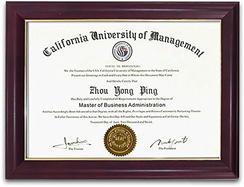 NovoGifts Diploma Picture Frame Solid Wood for A4 inch Certificate Document Holder
