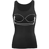 Tank Top with Built in Bra Cup for Women Casual Wide Strap Sleevless Layer Camisole Yoga Top Pack S-3XL