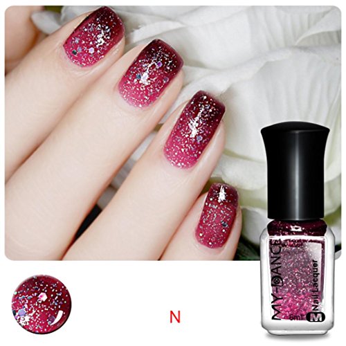 Besde New Nail Polish Thermal Nail Varnish Color Changing Peel Off Beauty (N)