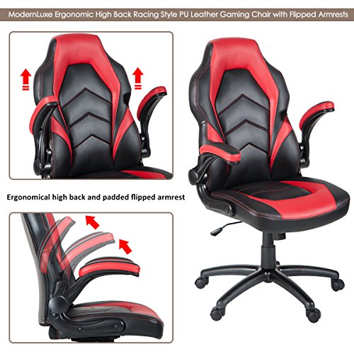 image for ModernLuxe Ergonomic Office Chair Swivel Chair High Back Racing Style 