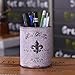 LINKWELL Antique French Country Fleur De Lis Lys PU leather Pencil Pen Holder Desk Organizer PH02