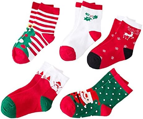 Christmas Cotton Socks Unisex Boys Girls Holiday Sock for Gift Toddler Children's Socks