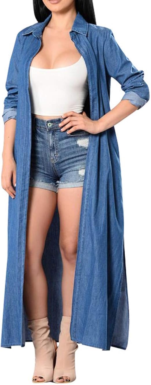denim maxi coat