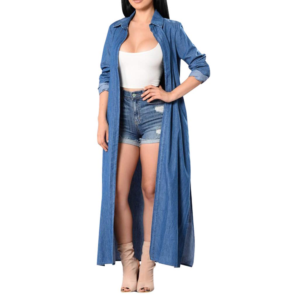denim long shrug jacket