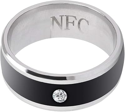 ASHATA Smart NFC Ring Multifunctional Wearable Device for Mobile Phone Size 7-13