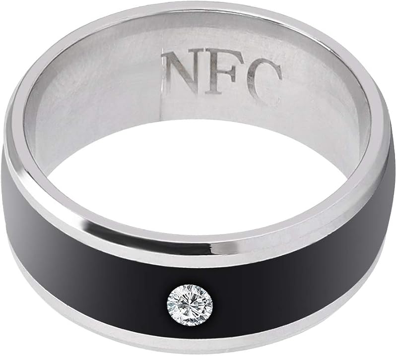ASHATA Smart NFC Ring Multifunctional Wearable Device for Mobile Phone Size 7-13