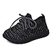 Casual Girls Breathable Running Shoes Boys Knit Lightweight Gym Athletic Sneakers Lace Up Foldable Walking Tennis Shoes