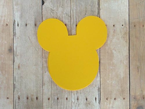 Mickey Mouse Head Die Cut Place Cards in Yellow - Table Cards-Food and Drink Labels - 50 Pieces