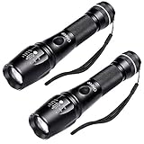 Flashlights, Onete T6-D Ultra Bright Zoomable Adjustable Focus Water Resistant Portable Flashlights with Bottle Opener and Luminous Ring (2PACKs)