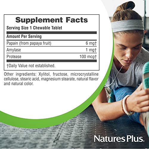 NaturesPlus Papaya Enzyme - 6 mg Papain, 360 Chewable Tablets - All Natural Digestive Aid Supplement, Contains Amylase & Protease - Vegetarian, Gluten-Free - 360 Servings - Thumbnail 5