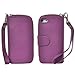 Pooqdo (TM) 2015 Newest Magnetic Zip Flip Wallet Leather Card Case Cover for Iphone 5 5g 5s (purple)