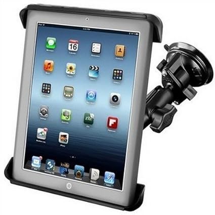 RAM Mounts (RAM-B-166-TAB-LGU) Twist Lock Suction Cup Mount and Tab-Tite Universal Clamping Cradle for 10&quot; Screen Tablets Including the Apple Ipad 4 (with Lightning Connector), Ipad 3, Ipad 2, Ipad 1, Lifeproof Nüüd Cases and Lifedge Cases