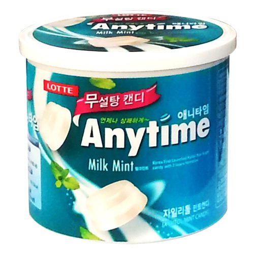 Lotte Sugar Free Anytime Candy Milk Mint Flavor with Xylitol 100g