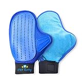 Pet Easy Pet Grooming Gloves - Cat and Dog Hair Remover for Furniture and Pet - Reversible Lint Brush and Deshedding Glove - Removes Fur While Massaging Pet | 1 Size Fits All
