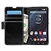 LEEGU Motorola Droid Turbo Ballistic Nylon Case, Flip Wallet Leather Case Soft Cover with Stand Card Holder for Motorola Droid Turbo (Only Fit Ballistic Nylon) XT1225 Black