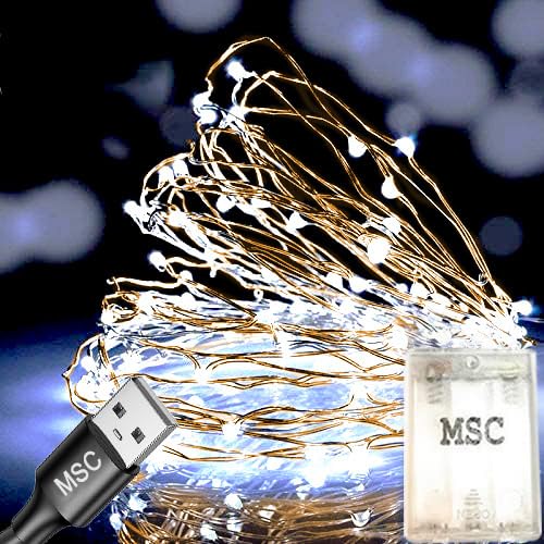 MSC - 33 ft / 10M - 100 * LED USB Powered Cool White Coloured String Fairy Lights On Copper Cable, Ideal for Christmas, Xmas, Party,Wedding,Decoration Cool-USB1