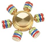 Buylen For Six Wings Spinner Fidget Brass Rainbow Noctilucent EDC ADHD Foucus Toy With Smaller Friction and Longer Rotation，High Speed Bearing Anxiety Relief Toys