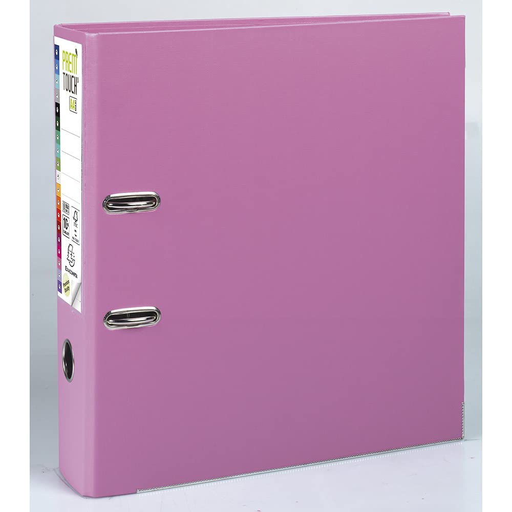Exacompta - Ref 53355E - Prem'Touch PP Lever Arch File - 320 x 300mm in Size, 2 Rings, Can Hold A4+ Documents, 80mm Spine, 80mm Rings, FSC-Certified - Pink Cover — image 1