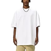 Ystävä Men's Oversized Cotton t Shirt Heavyweight Tee Casual Crew Neck Short Sleeve Loose Summer Basic Tops