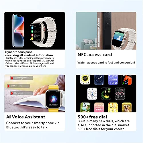 SmartWatch for Men Women Activity Fitnes Tracker Blood Oxygen Heart Rate Sleep Monitor Pedometer,2.02 DIY Touch Screen18Sport ModesWireless Charging 2