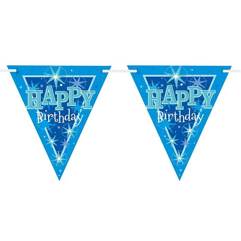 Pioneer Party 45575 Party Banner, Blue, Happy Birthday