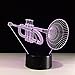 Cirkooh Trumpet Shape 3D Optical Illusion Lamp 7 Colors Change Timing Remote Control and Touch Button LED Table Desk Lamp for Home Bedroom Decoration