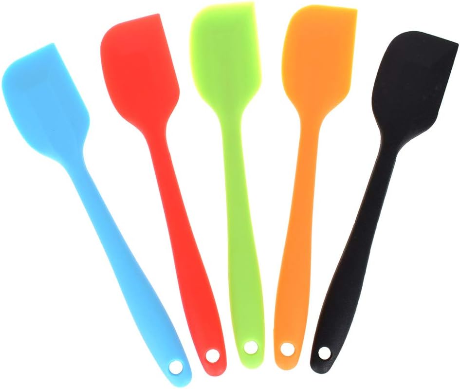 MAXGOODS Set of 5 Silicone Spatula Heat Resistant Non-Stick Flexible Rubber Kitchen Essential Gadget Small Premium Scraper Spoon