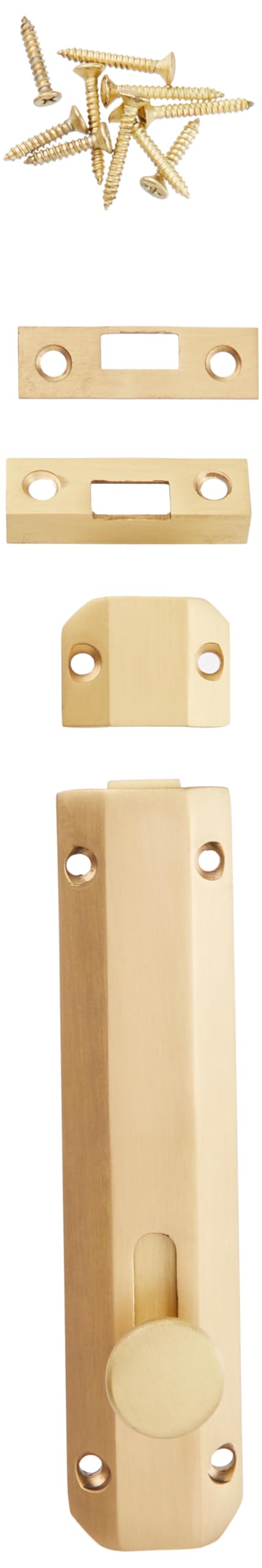Jedo 150mm (6") Heavy Duty Sliding Surface Door Lock Bolt for Internal Latch Doors and External Doors and Windows (Satin Brass)