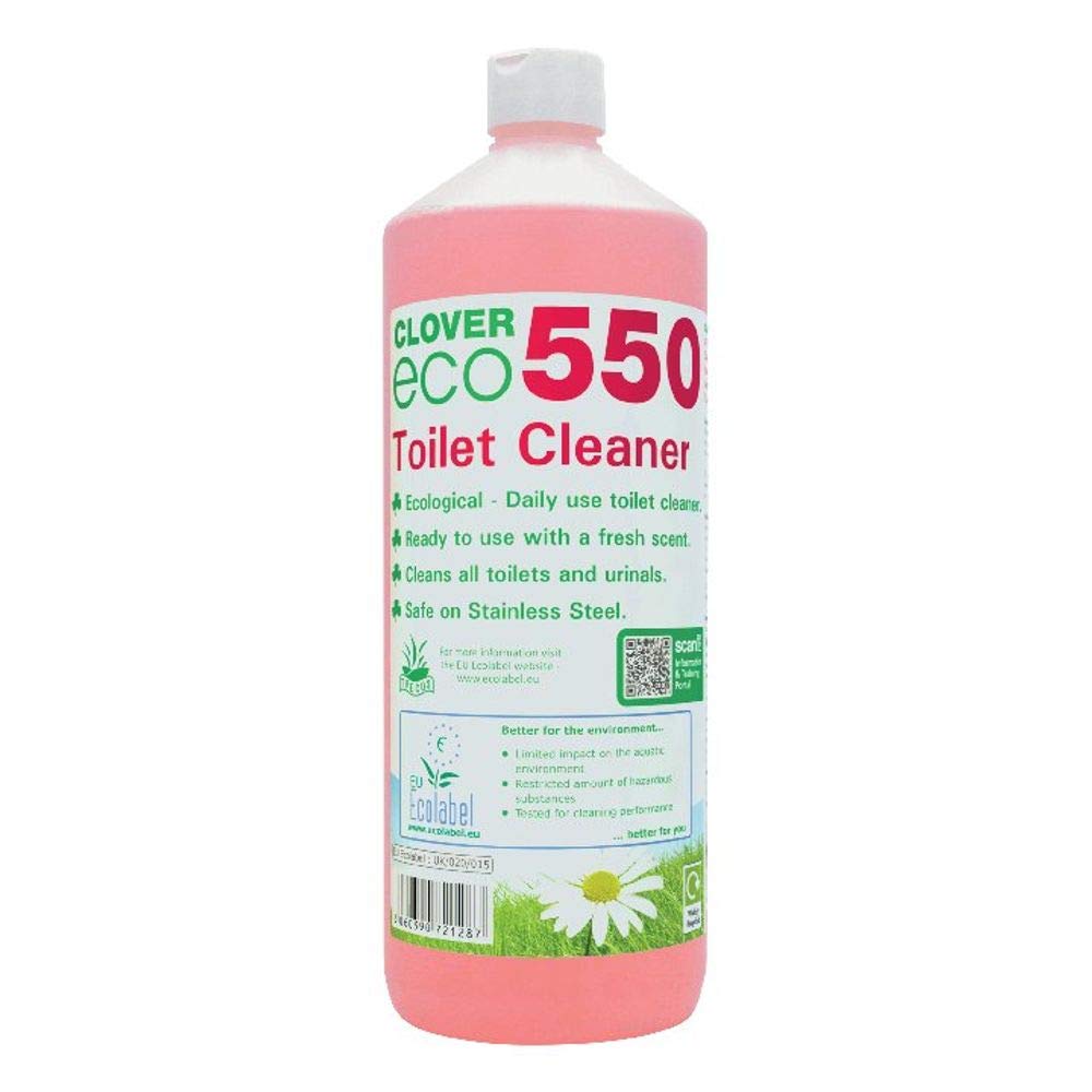 Clover Chemicals 550 Clover Eco 550 Toilet Cleaner, 1 L, Pack of 12