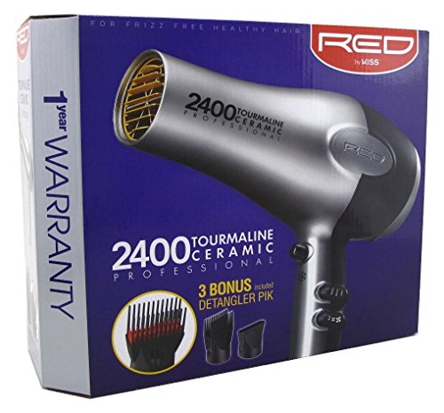 Click Here to See More Images Kiss Red Dryer 2400 Tourmaline 3 Attachments (Tourm Ceramic)