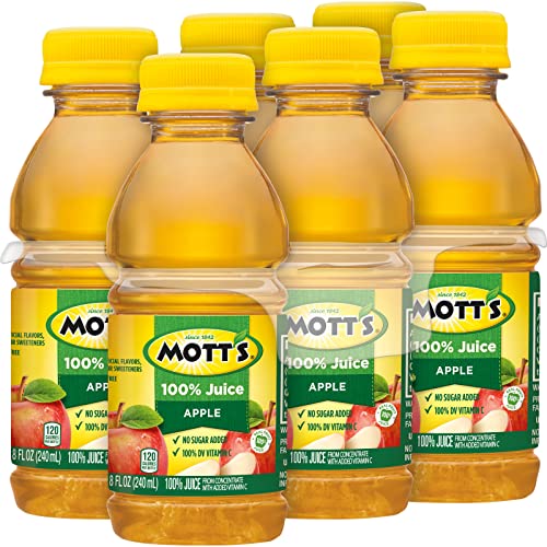 MOTT’S 100% ORIGINAL APPLE JUICE, 8 FL OZ BOTTLES, 6 PACK