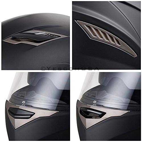 LeeMas Inc DOT Approved Motorcycle Full Face Helmet Double Visors ABS Air Vent Lightweight Motorbike Touring Sports (Size L, Matte Black) - Thumbnail 7