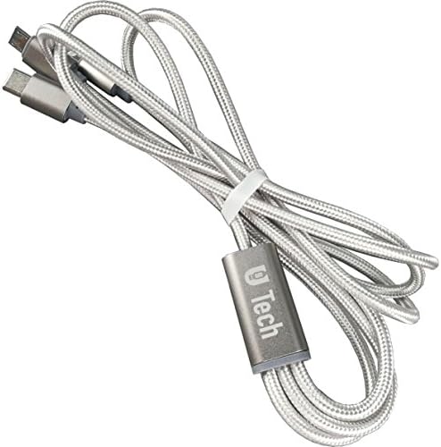 UTech USB Charging Cable 3-in-1 4 Feet Multi Connectors(Micro USB/USB/TypeC) Covered Nylon Braided, Not Easy Knotted, Compatible all Various Brands Smartphone