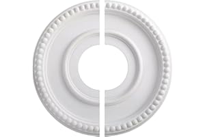 JURWHEER Ceiling Medallion, 12 inch White PU Ceiling Cover Plate Round Home Lighting Ceiling Medallion Decorative for Replacement Canopies Home Chandelier Fans