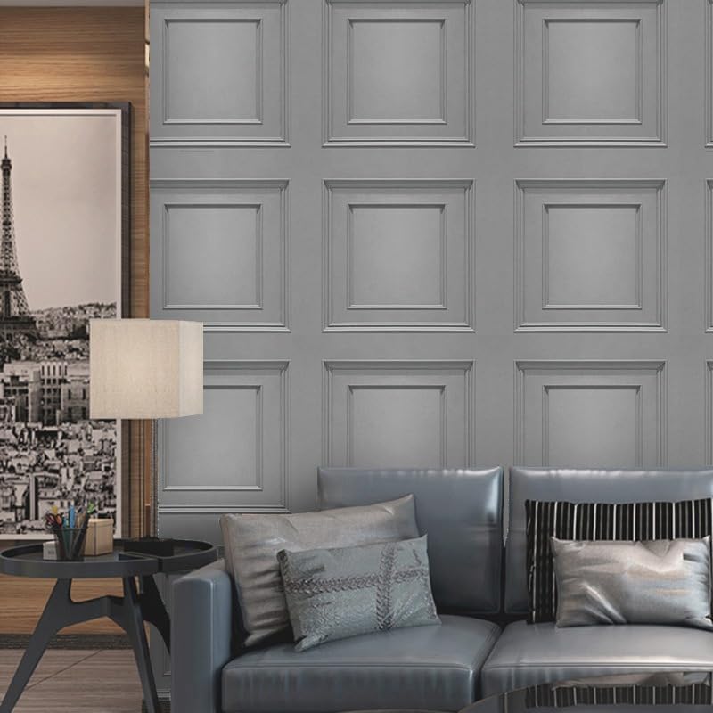 Trafagala 3D Wood Panel Embossed Wallpaper Taupe Textured Feature Wall