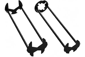 CARETHYS 2Pcs Multifunctional Basin Wrench,Sink Wrench Set 7 Sizes Universal Under Sink Plumbers Wrench, Four-Jaw Hex Wrench Sink Wrench Faucet Tool for Kitchen Bathroom Home