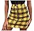 NestYu Women Nightclub Style Fit Plaid Short Fashion Zip-Up Pencil Skirt