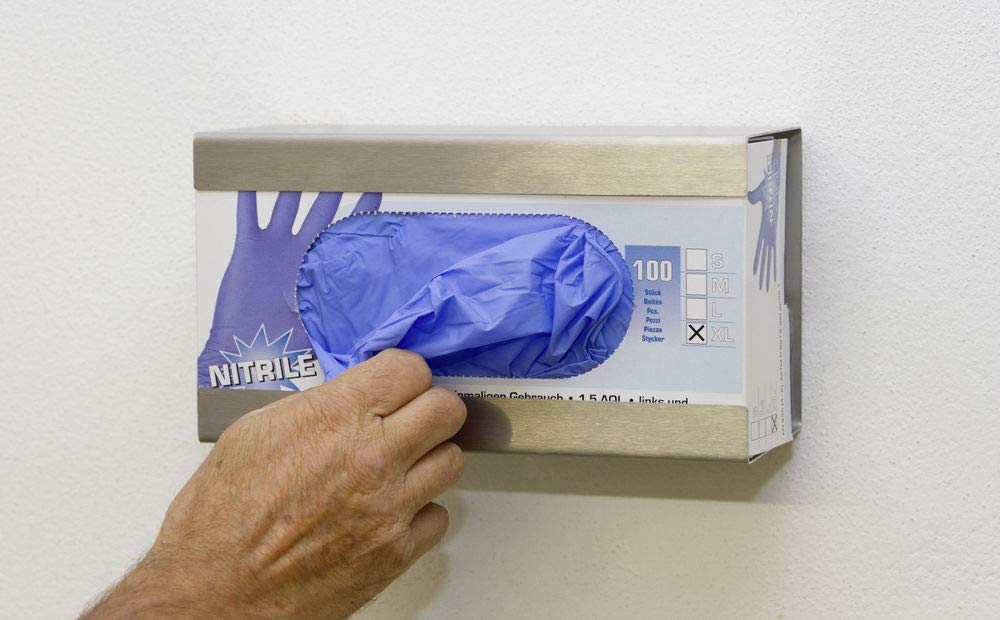 Kerbl 15339 Wandhalter für Einmalhandschuhe, aus Edelstahl
