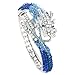 EVER FAITH Women's Austrian Crystal Cool Animal Fly Dragon Bangle Bracelet Royal Blue Silver-Tone