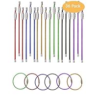 SBYURE 36 Pack of 6 Inches,Stainless Steel Wire Keychains 1.5 mm Cable Key Rings String Twist Barrel for Hanging Luggage Tag,ID Tag Keepers