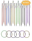 SBYURE 36 Pack of 6 Inches,Stainless Steel Wire Keychains 1.5 mm Cable Key Rings String Twist Barrel for Hanging Luggage Tag,ID Tag Keepers